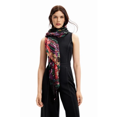 Desigual Foulard Flores Liquid kendő