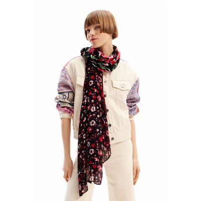 Desigual Foulard  Half Floral Rectangle kendő