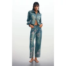 Desigual Denim Flowers Japanese farmernadrág