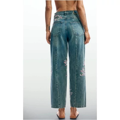 Desigual Denim Flowers Japanese farmernadrág