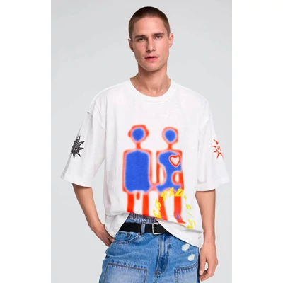 Desigual Ts Robots Short Light póló